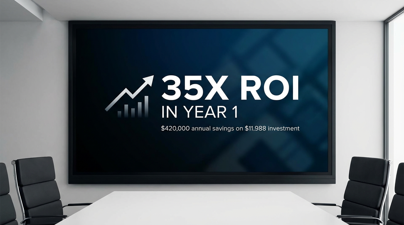 35X ROI - $420,000 savings on $11,988 investment